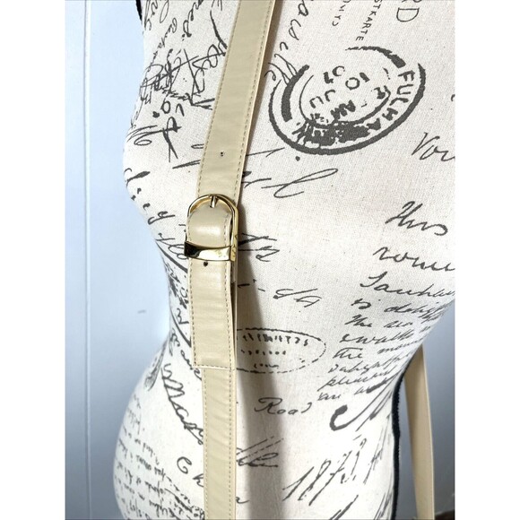 VTG Jacqueline Ferrar Leather Cream Beige Adj. Crossbody Purse Shoulder Pockets - Picture 3 of 14